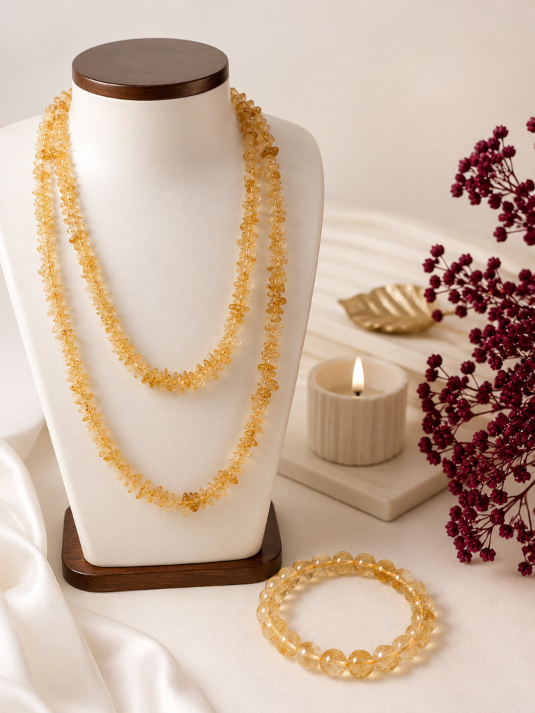 CITRINE MALA and BRACELET COMBO