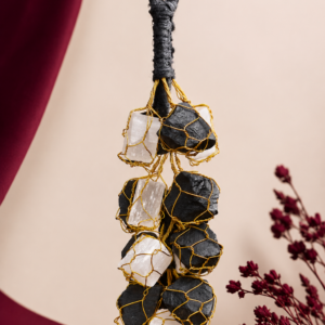Black Tourmaline & Selenite Crystal Hanging