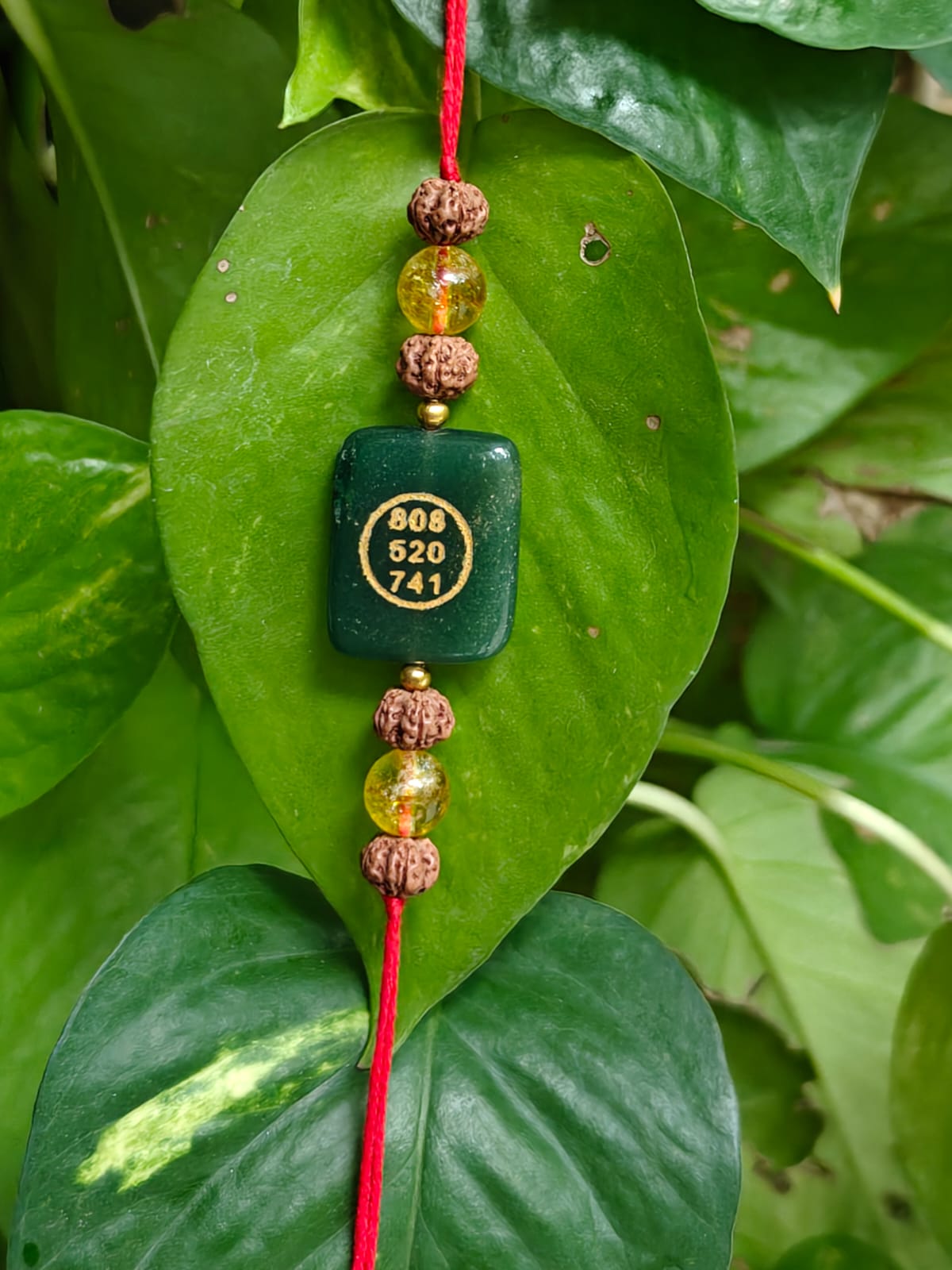 Aventurian, Citrine and Rudraksh Crystal Rakhi - Image 3