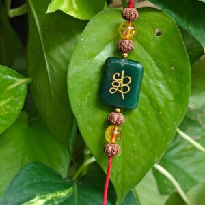 Aventurian, Citrine and Rudraksh Crystal Rakhi