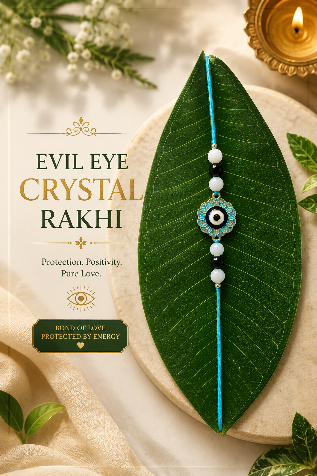 Evil Eye Crystal Rakhi - Image 3