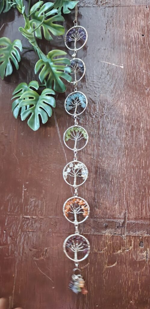 Seven Chakra Hanger in White Metal